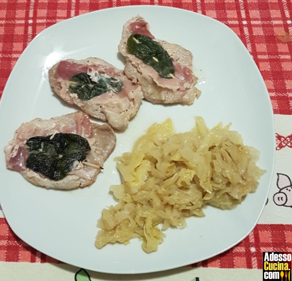 Saltimbocca alla romana con verze stufate