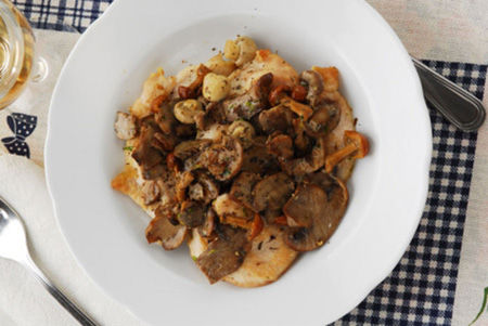 Scaloppine con funghi champignon