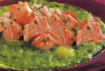 Salmone con crema alle zucchine