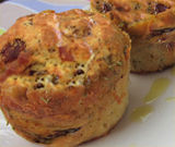 Muffin al prosciutto crudo e radicchio