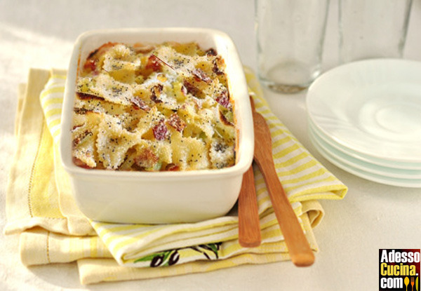 Farfalle con cavolfiore e speck