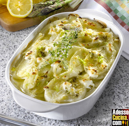 Gratin di asparagi e finocchi