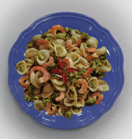 Orecchiette con broccoletti e gamberi