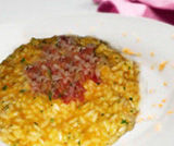 Risotto con zucca e pancetta