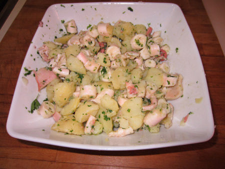 Polpo  in insalata di patate lesse - Ricetta