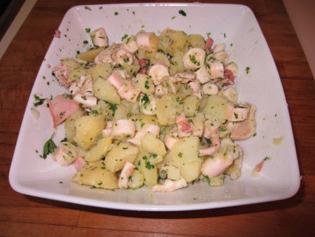 Polpo  in insalata di patate lesse