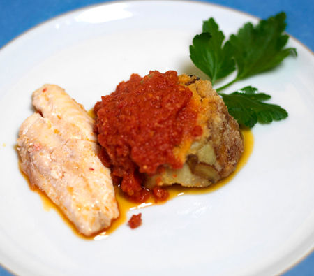 Timballo di riso alle melanzane con filetti di triglia - Ricetta