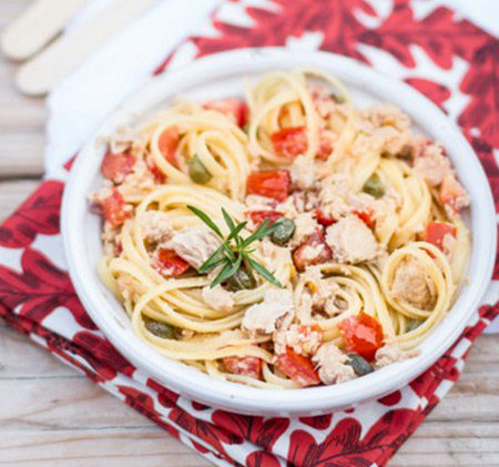 Linguine estive tonno e pomodori