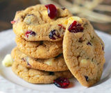 Cookies ipocalorici al cioccolato bianco e mirtilli rossi