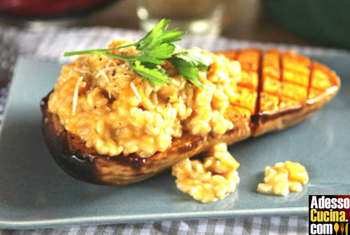 Risotto con zucca butternut arrostita