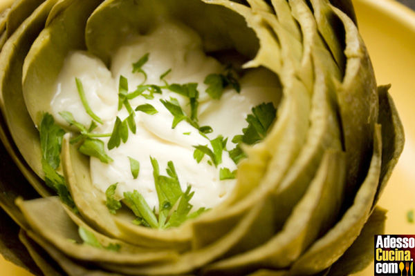 Cestini di carciofi con fonduta