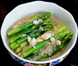 Zuppa di granchio e asparagi