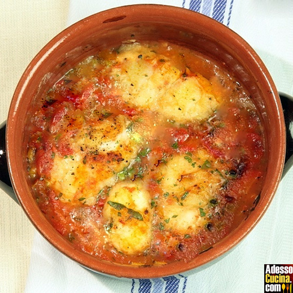 Sformatino di polenta con coda di rospo in guazzetto - Ricetta