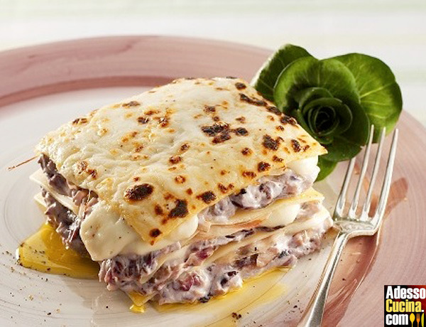 Lasagne al radicchio trevigiano e scamorza - Ricetta