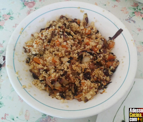 Cous cous di zucca, lenticchie e radicchio