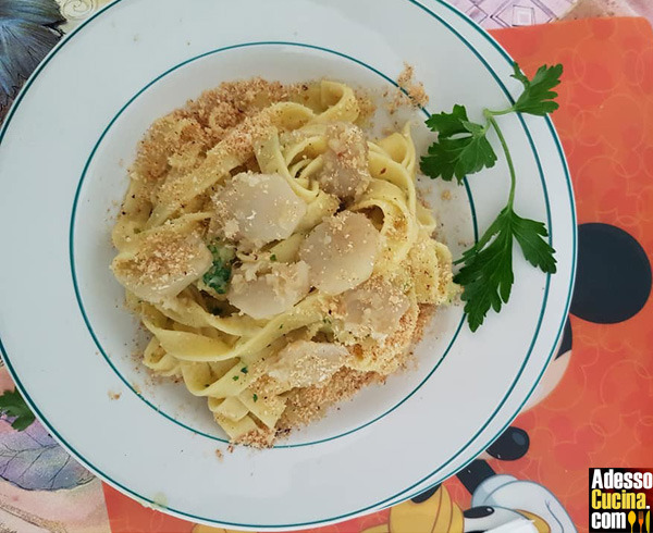 Tagliatelle con topinambur e acciughe - Ricetta