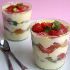 Tiramisu magro con frutta